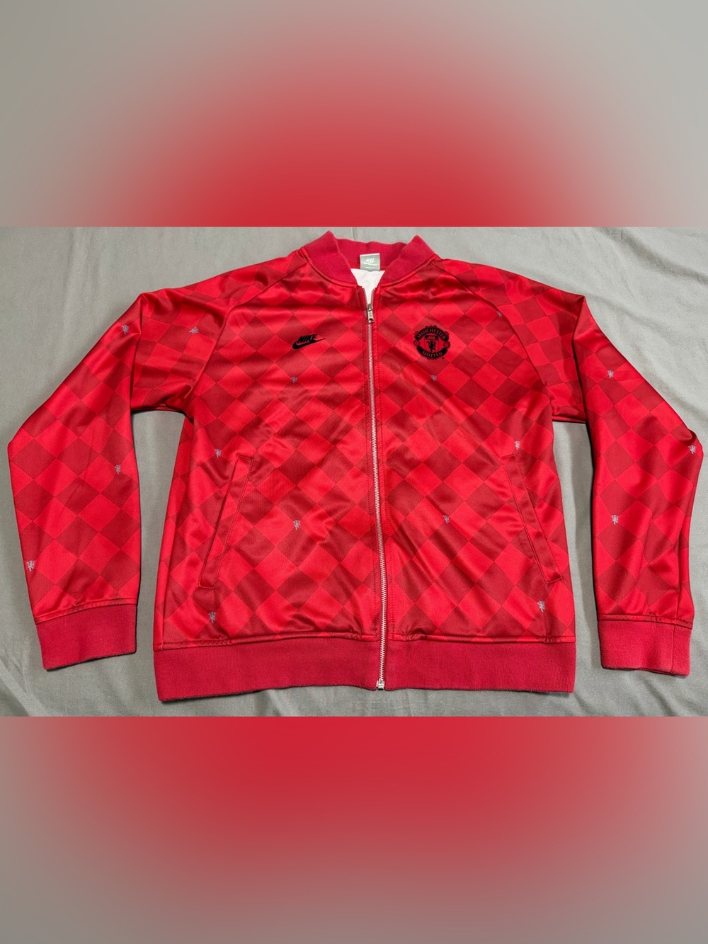 Nike Manchester United 2009 2010 Soccer Football Warm Up Track Jacket Mens L